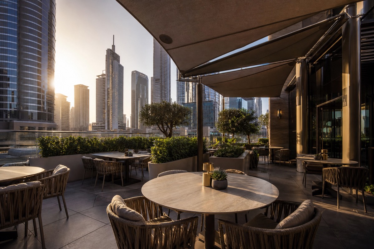 A relaxed Dubai cafe and dining scene near the Museum of the Future