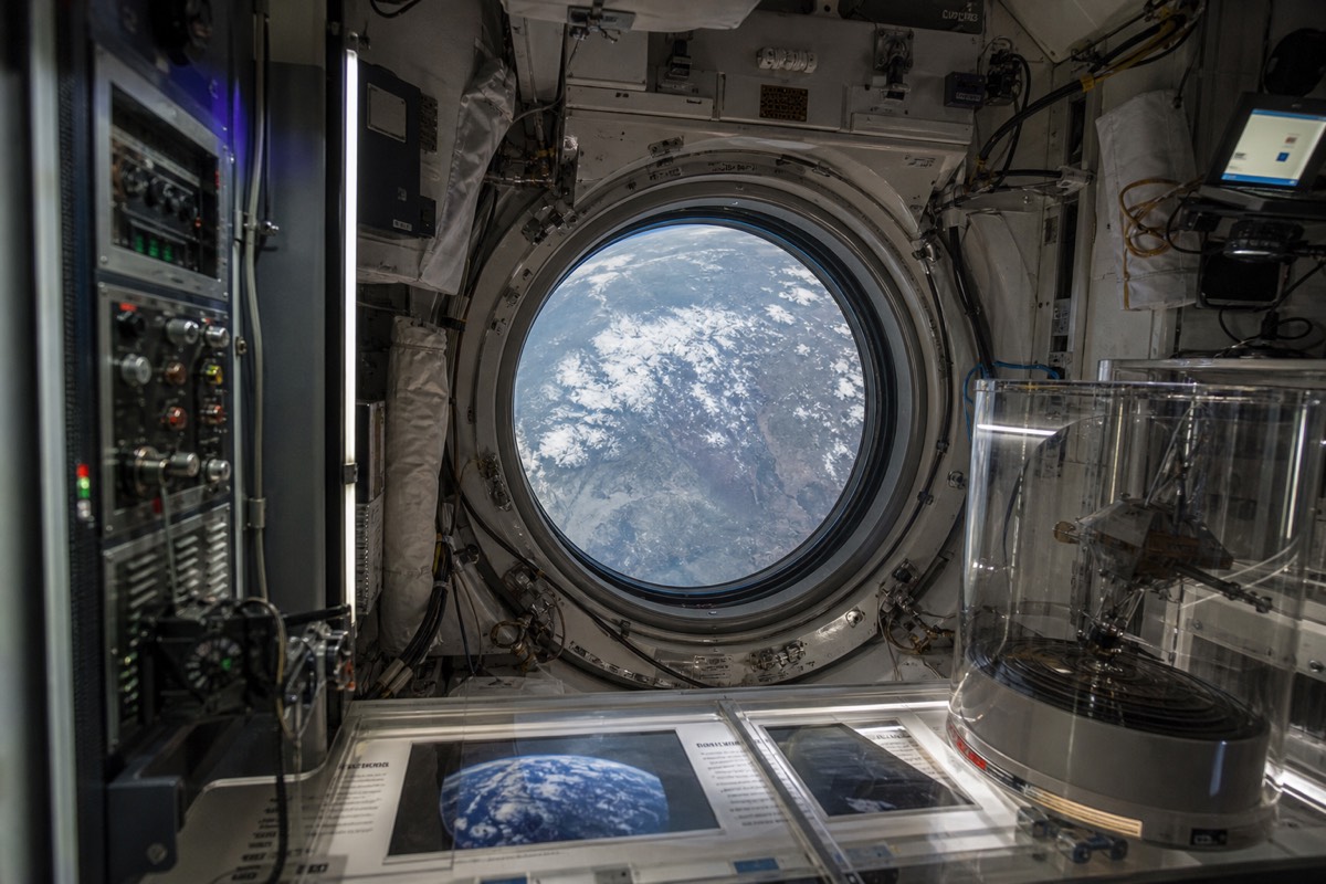 The space-station environment on the upper floor of the Museum of the Future